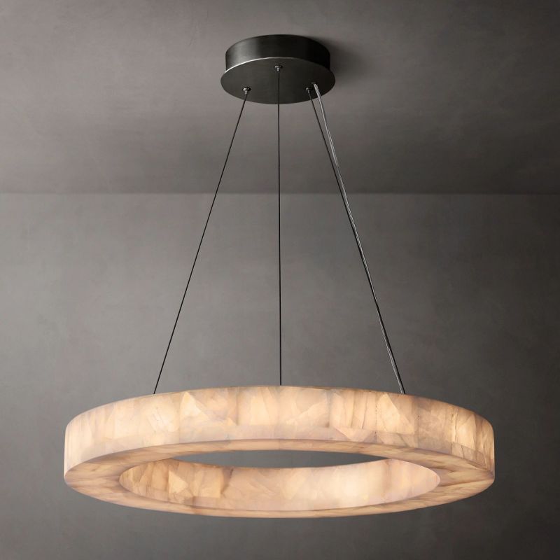 Alabaster Ezreal Round Chandelier 31"