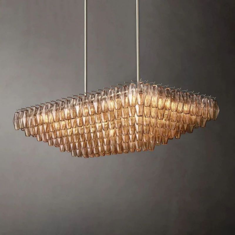 Dezeen Tiered Rectangle Chandelier 54"