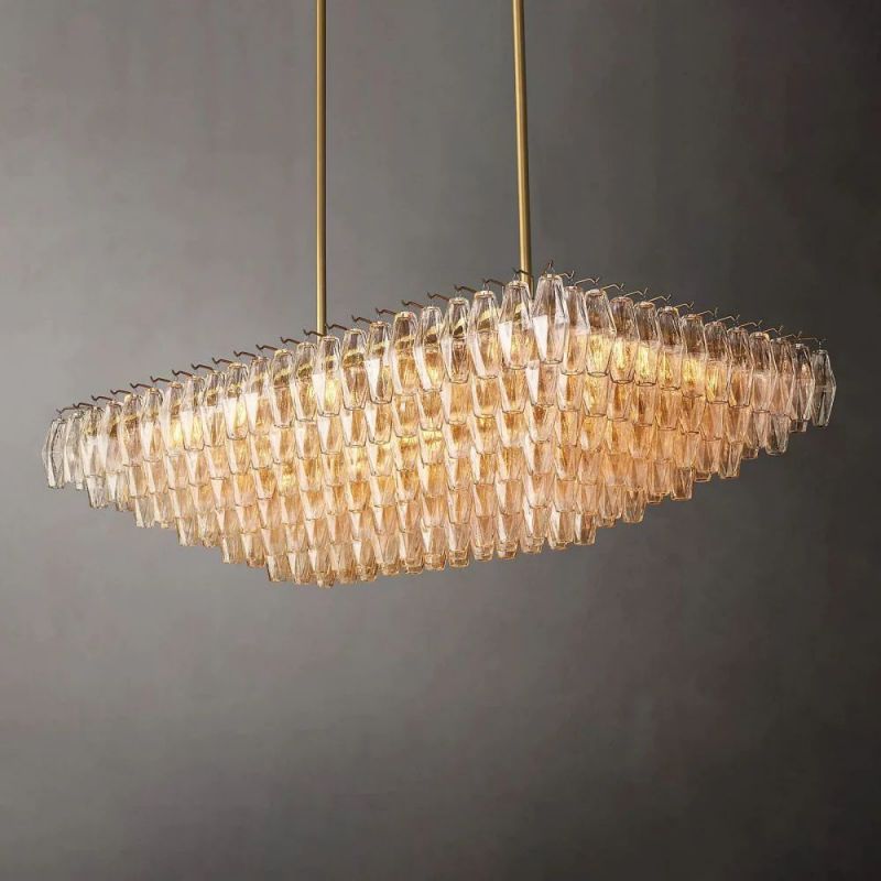 Dezeen Tiered Rectangle Chandelier 54"