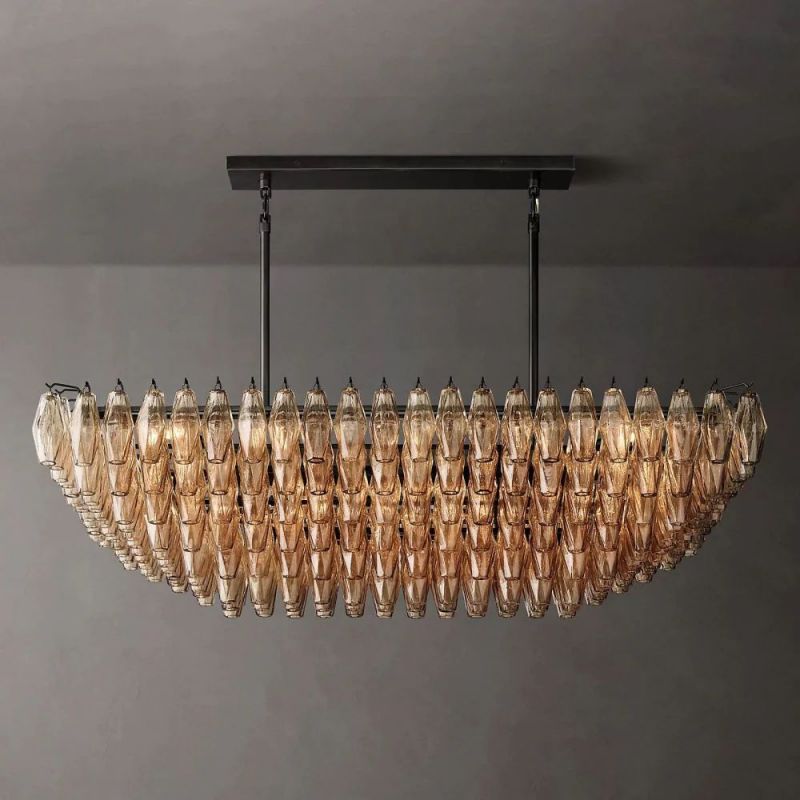 Dezeen Tiered Rectangle Chandelier 54"