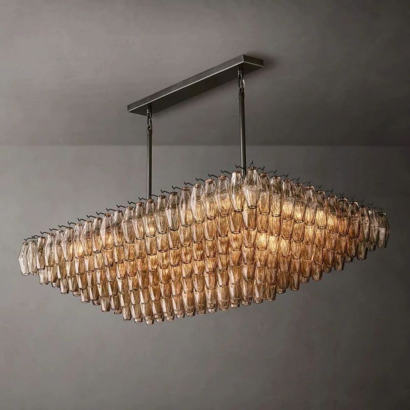 Dezeen Tiered Rectangle Chandelier 54"