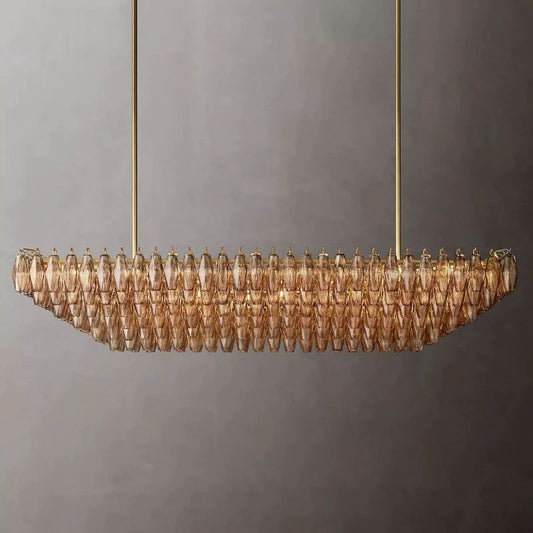 Dezeen Tiered Rectangle Chandelier 74"