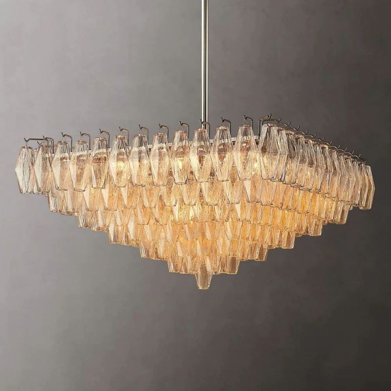 Dezeen Tiered Square Chandelier 32"