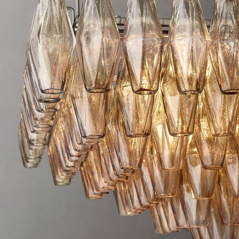 Dezeen Tiered Square Chandelier 32"