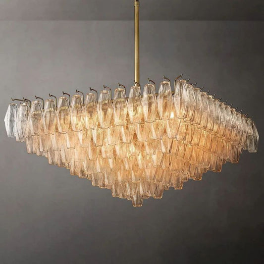 Dezeen Tiered Square Chandelier 32"