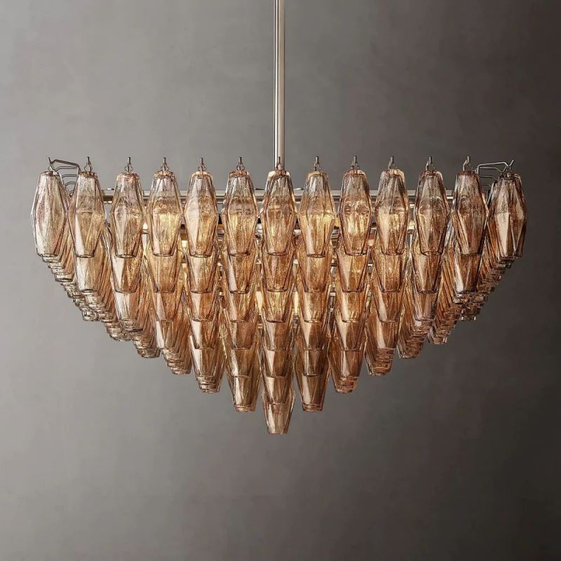 Dezeen Tiered Square Chandelier 32"