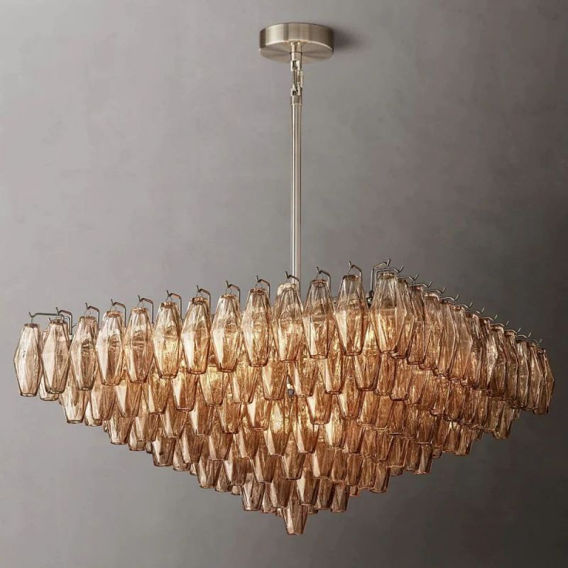 Dezeen Tiered Square Chandelier 32"