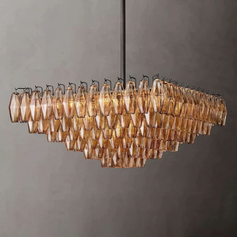 Dezeen Tiered Square Chandelier 32"