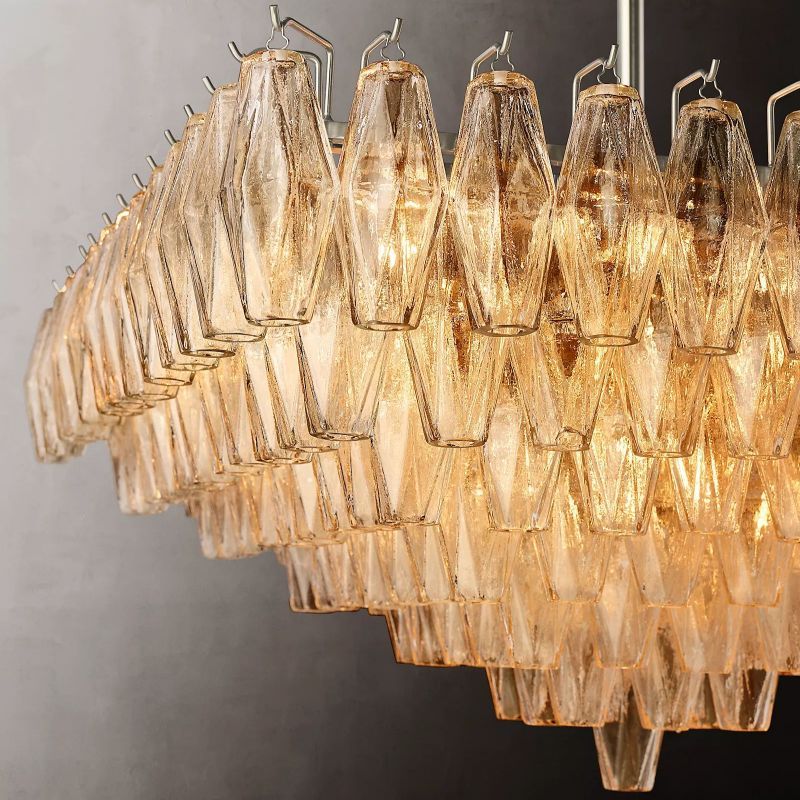 Dezeen Tiered Square Chandelier 32"