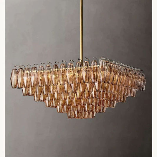 Dezeen Tiered Square Chandelier 32"