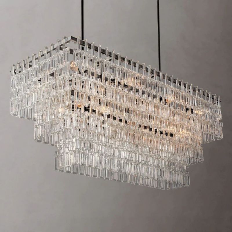 Ikun 3-Tier Rectangle Chandelier 60"