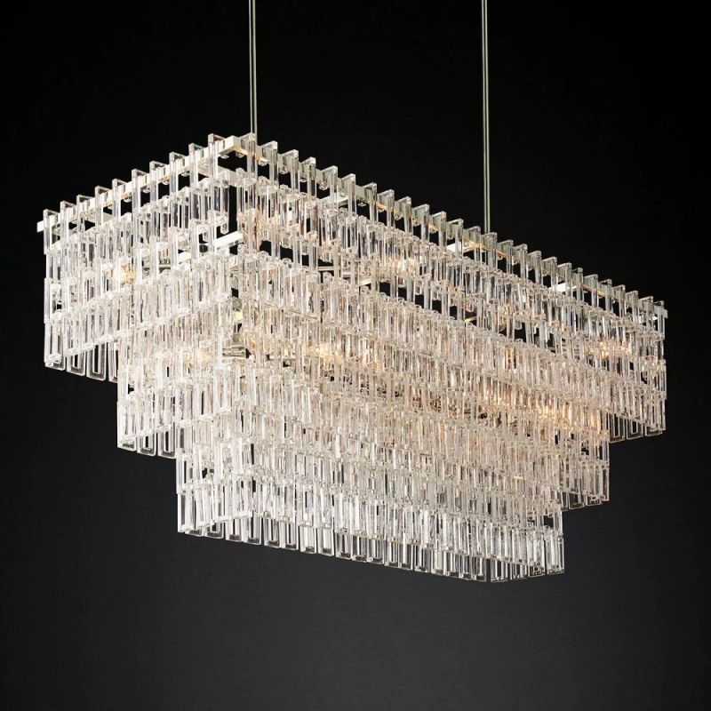 Ikun 3-Tier Rectangle Chandelier 60"