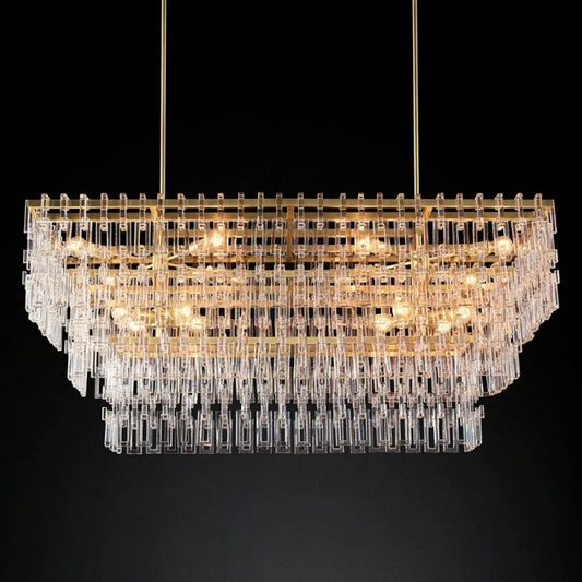 Ikun 3-Tier Rectangle Chandelier 60"