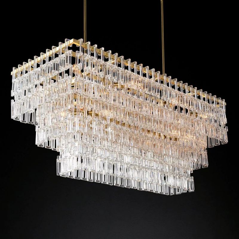 Ikun 3-Tier Rectangle Chandelier 60"