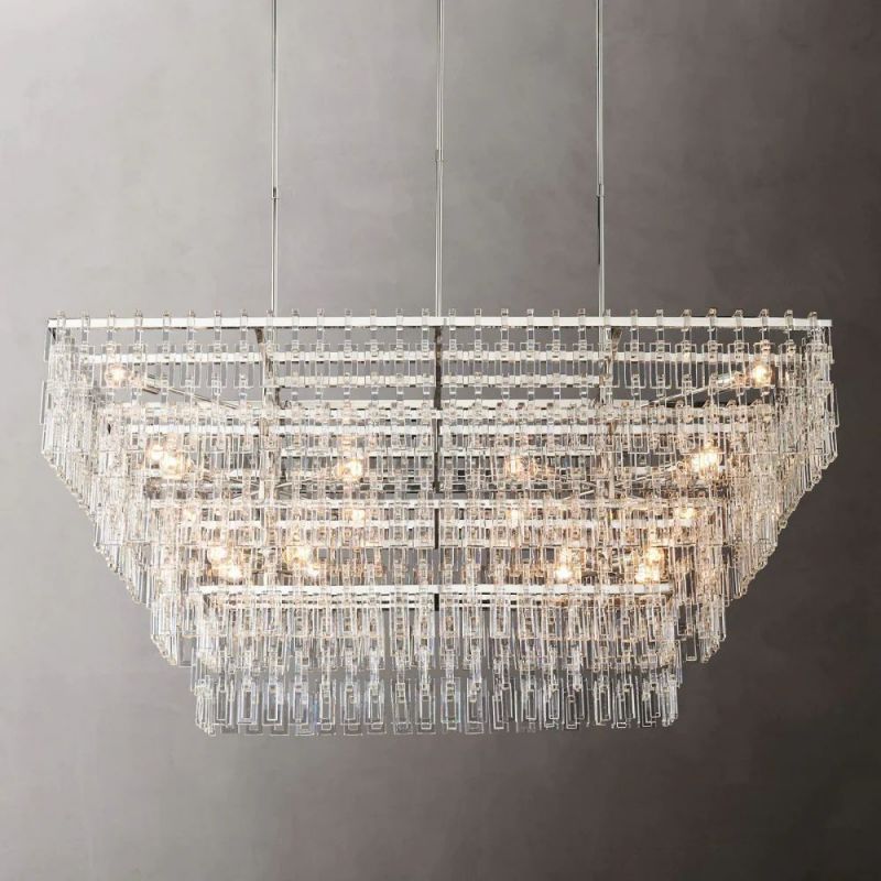 Ikun 4-Tier Rectangle Chandelier 72"