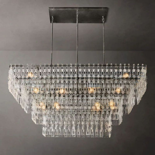 Ikun 4-Tier Rectangle Chandelier 72"