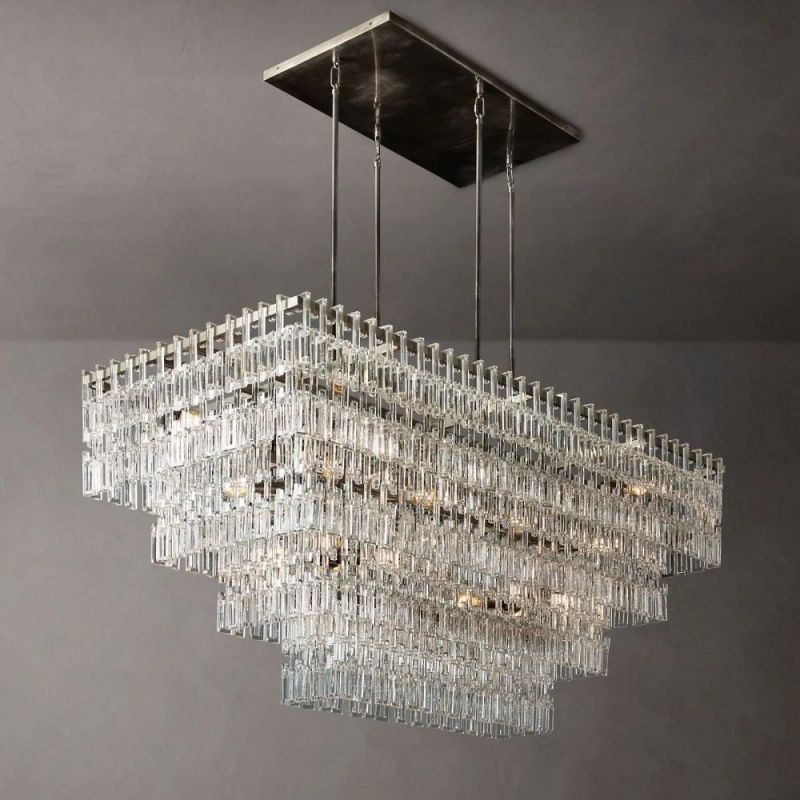 Ikun 4-Tier Rectangle Chandelier 72"