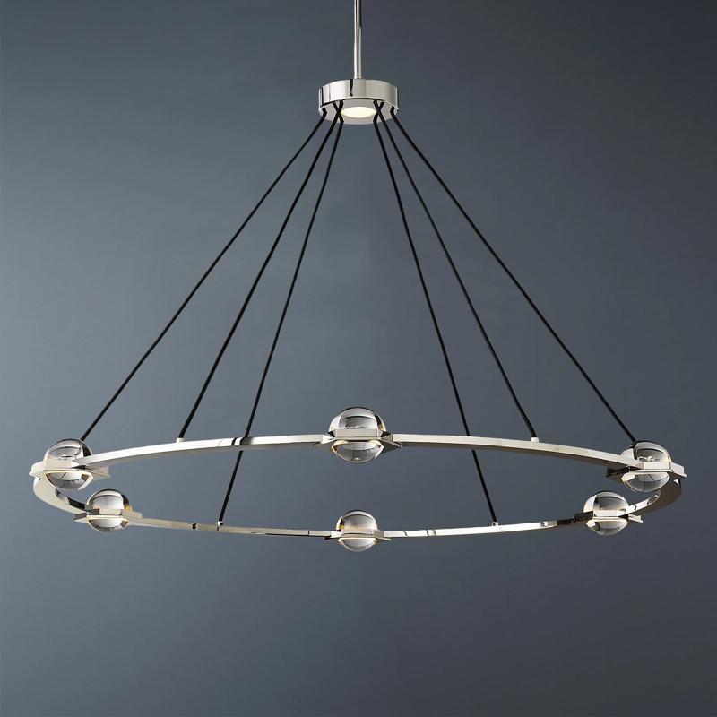 Liam Glass Ball Round Chandelier 48"