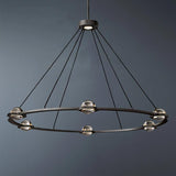 Liam Glass Ball Round Chandelier 48"