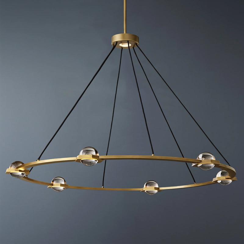 Liam Glass Ball Round Chandelier 48"