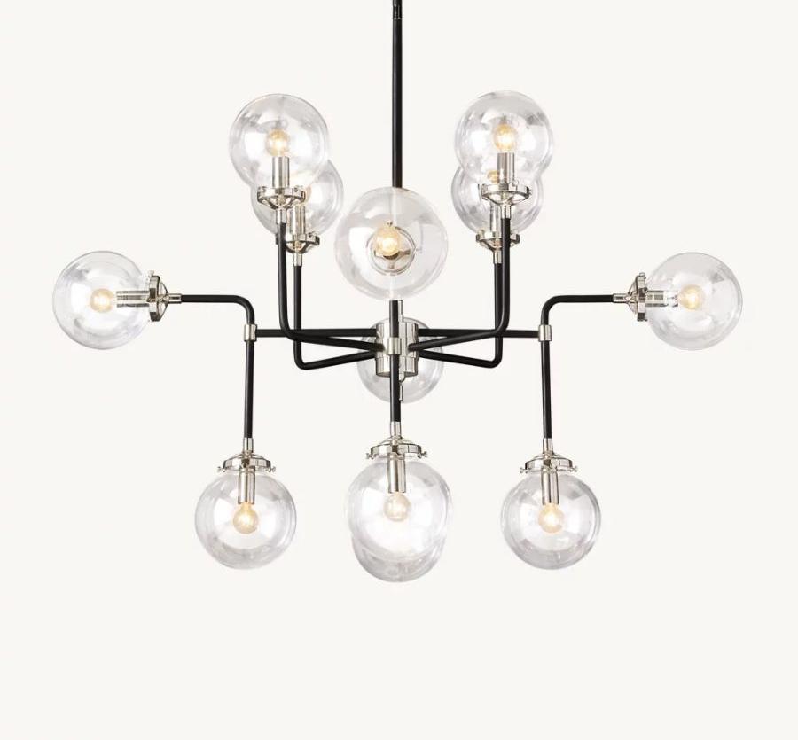 Machinist Globe Clear Glass Chandelier