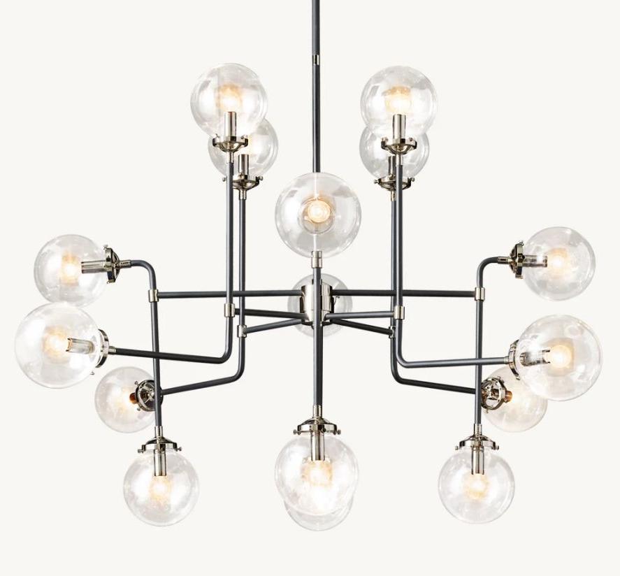 Machinist Globe Clear Glass Chandelier