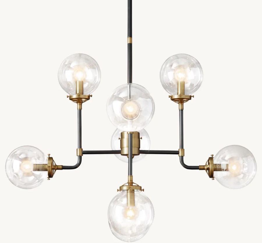 Machinist Globe Clear Glass Chandelier