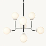 Machinist Globe Milk Glass Chandelier