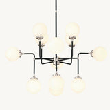 Machinist Globe Milk Glass Chandelier