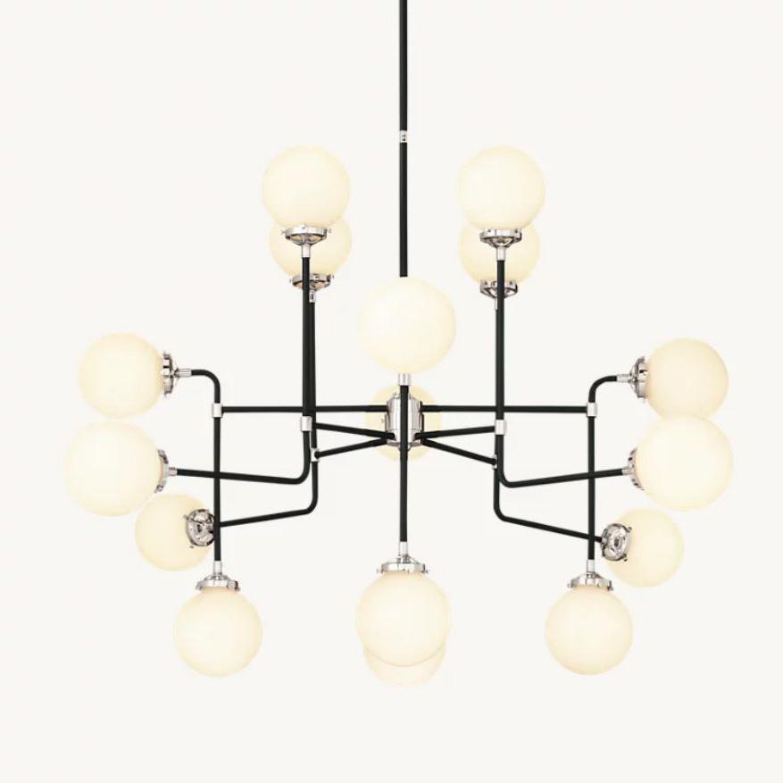 Machinist Globe Milk Glass Chandelier