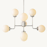 Machinist Globe Milk Glass Chandelier