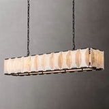 Multicolor Calcite Rectangular Chandelier 61"