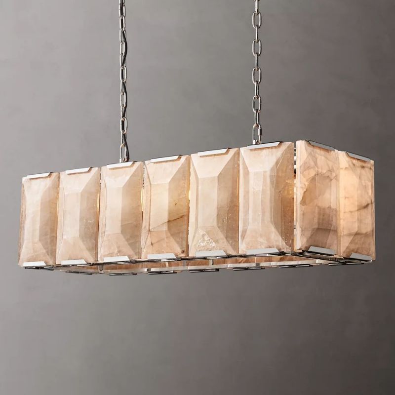 Multicolor Calcite Rectangular Chandelier 42"