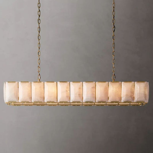 Multicolor Calcite Rectangular Chandelier 54"