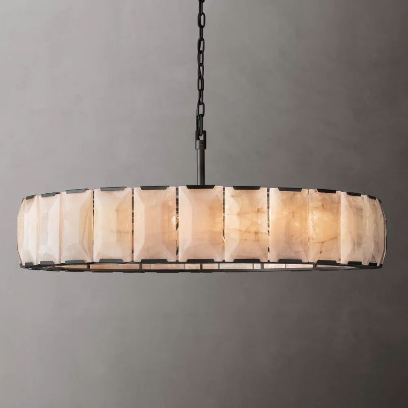 Multicolor Calcite Round Chandelier 60"