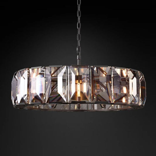 Multicolor Crystal Round Chandelier 43"