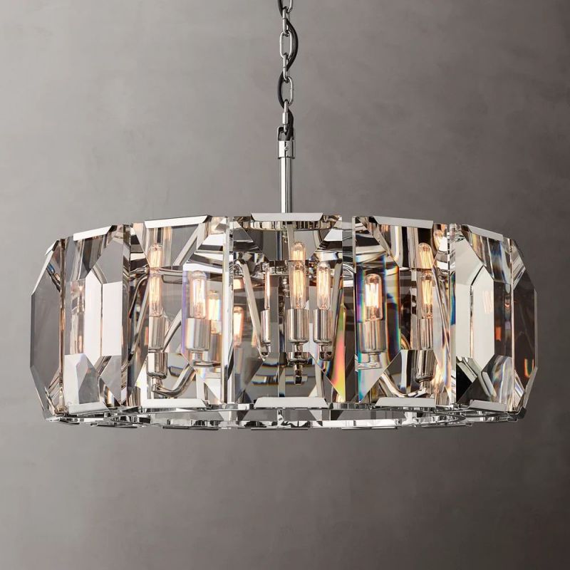 Multicolor Crystal Round Chandelier 31"