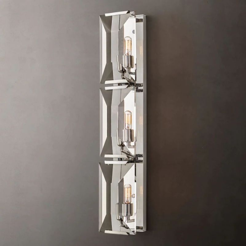 Multicolor Crystal Triple Sconce 32"H