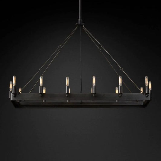 Nadec Vintage Filament Rectangle Chandelier