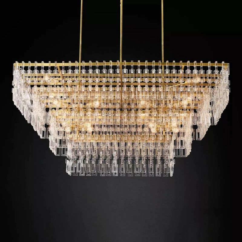 Ikun 4-Tier Rectangle Chandelier 72"