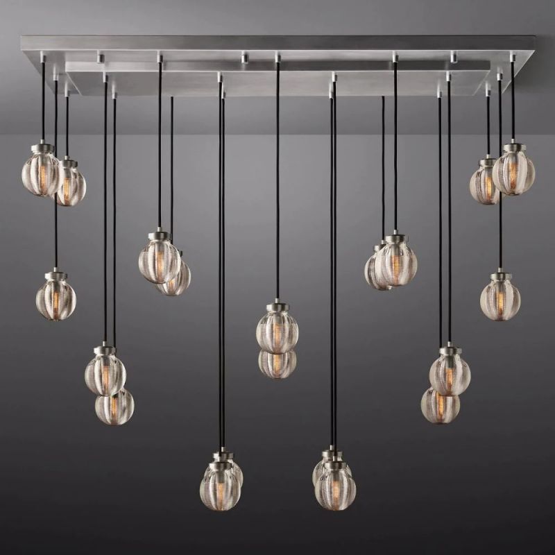 Pearl Rectangle Chandelier 54"