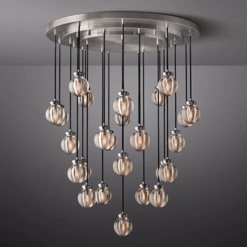 Pearl Round Chandelier 38"