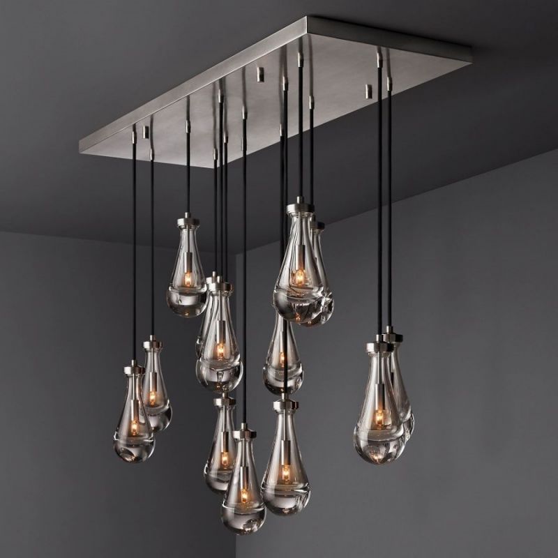 Raindrop Rectangular Chandelier 54"