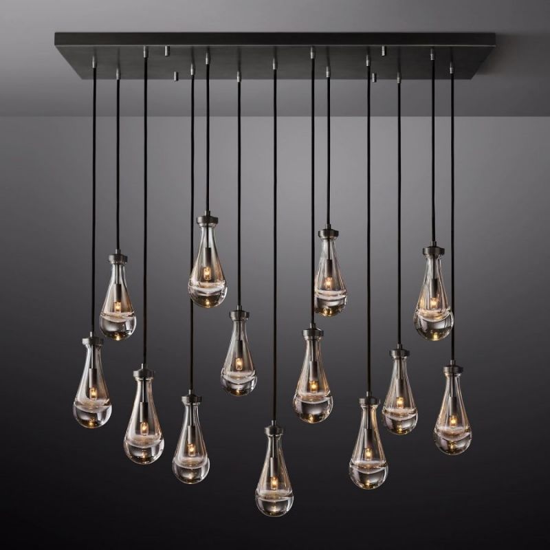 Raindrop Rectangular Chandelier 54"