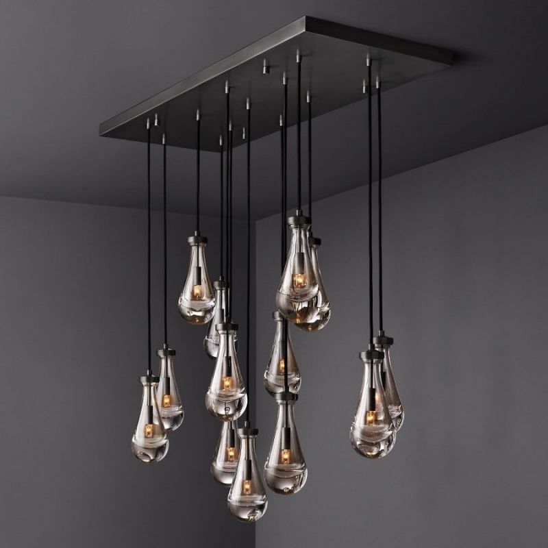 Raindrop Rectangular Chandelier 54"