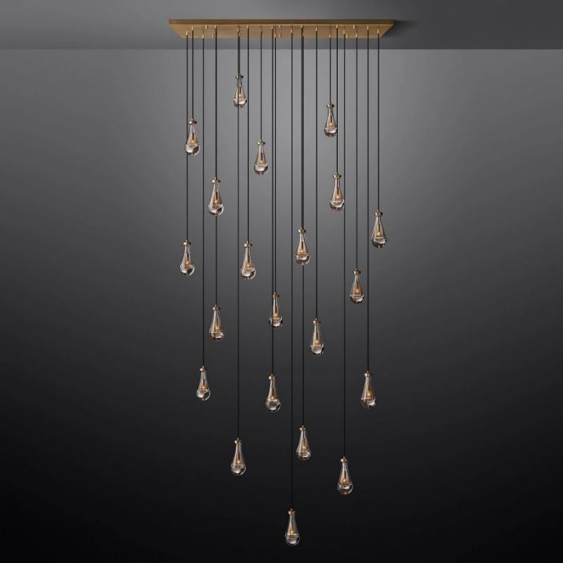 Raindrop Rectangular Chandelier 72"