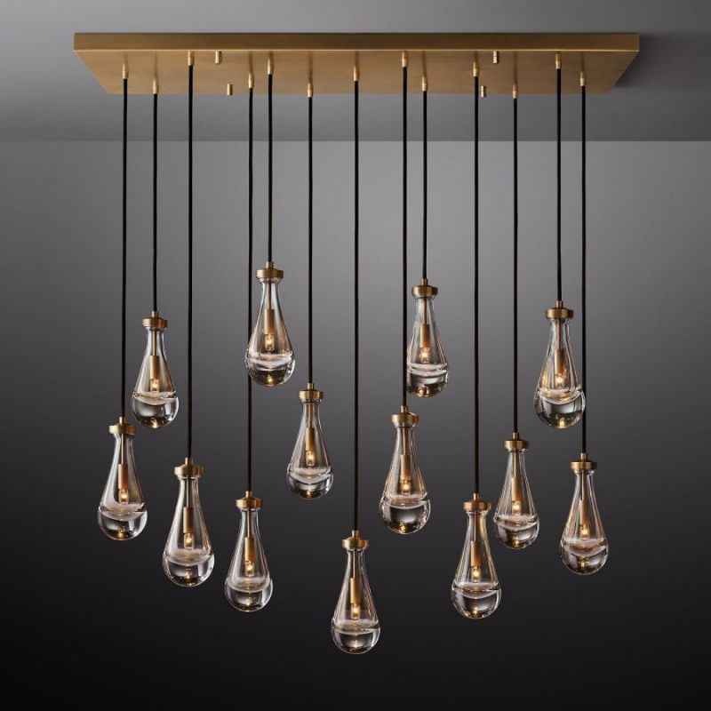 Raindrop Rectangular Chandelier 54"