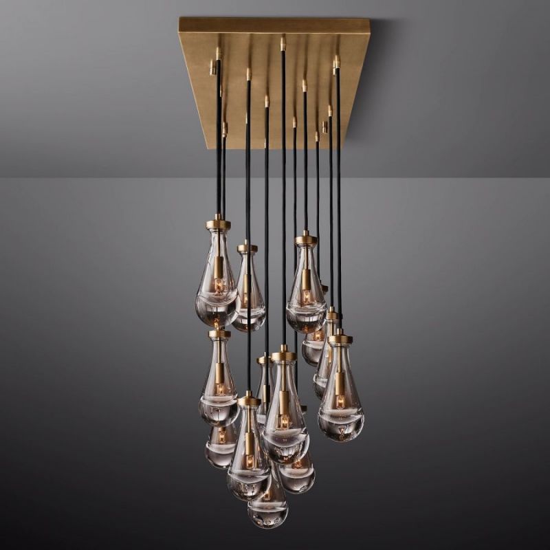 Raindrop Rectangular Chandelier 54"