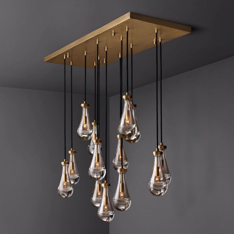 Raindrop Rectangular Chandelier 54"