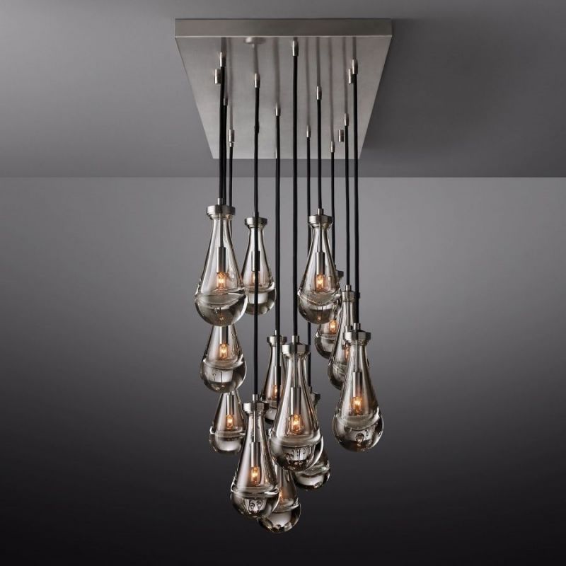 Raindrop Rectangular Chandelier 54"